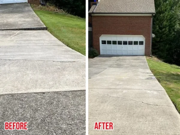 Concrete leveling before after Mooresville