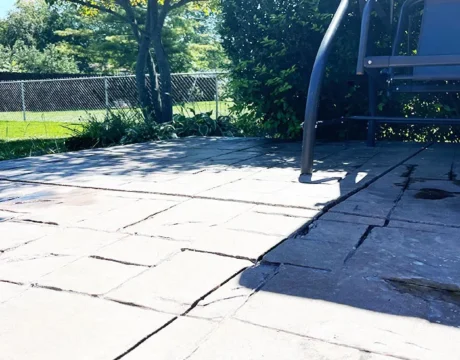 patio concrete raising near hot tub